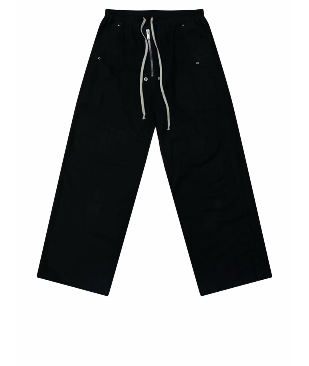 RICK OWENS Черные хлопковые брюки широкие, фото 1