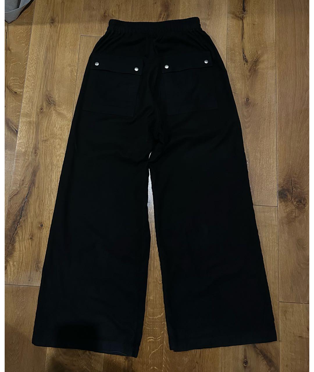 RICK OWENS Черные хлопковые брюки широкие, фото 2