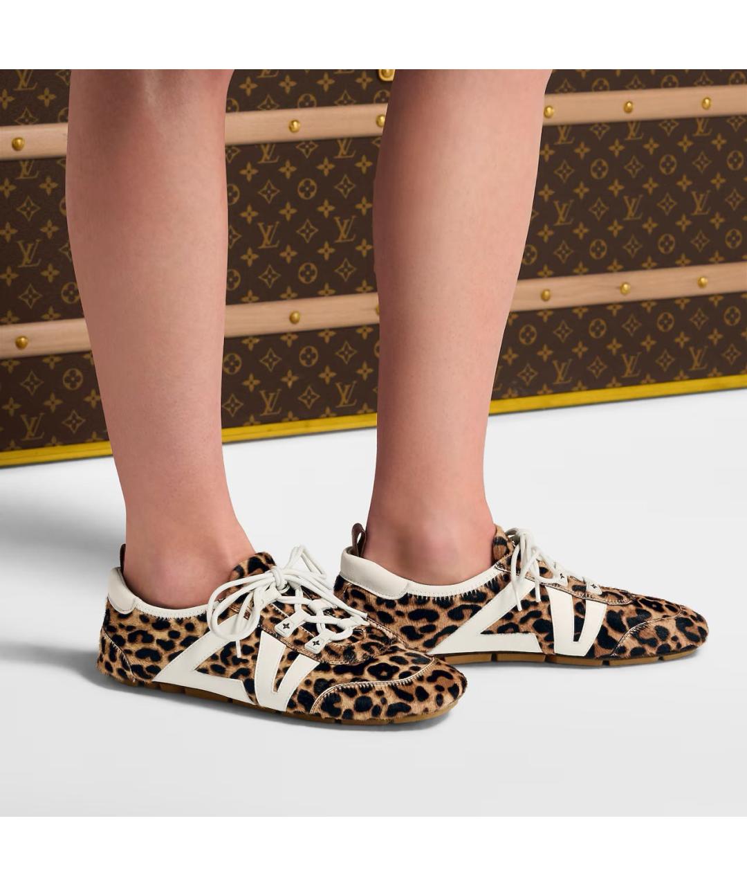 LOUIS VUITTON Коричневые кожаные кроссовки, фото 7