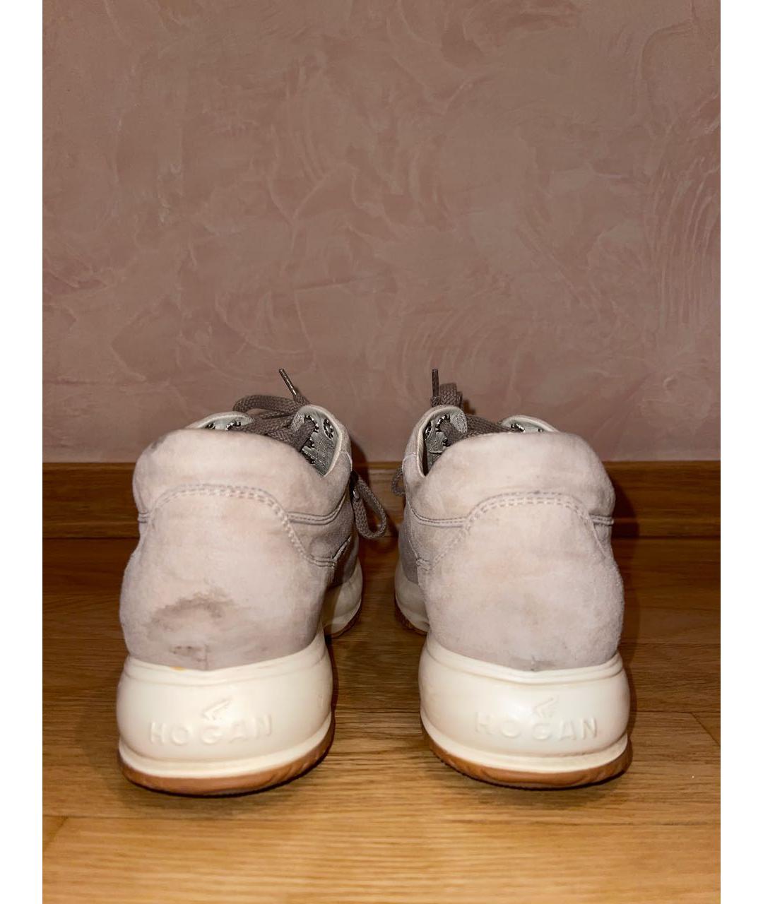 HOGAN Бежевые замшевые кроссовки, фото 5
