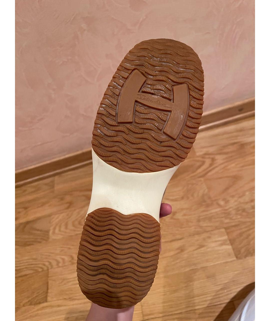 HOGAN Бежевые замшевые кроссовки, фото 6