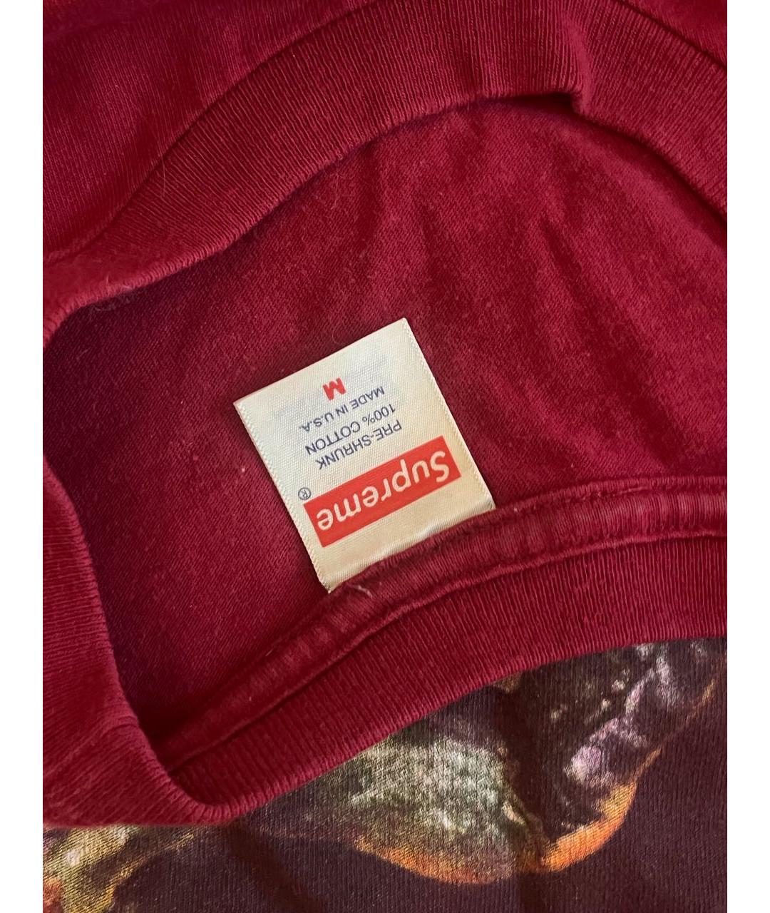 SUPREME Бордовая футболка, фото 4