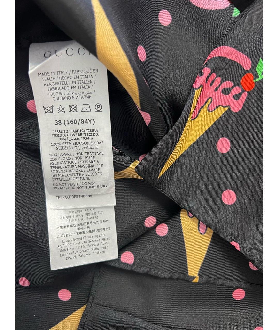 GUCCI Черный шелковый костюм с брюками, фото 5