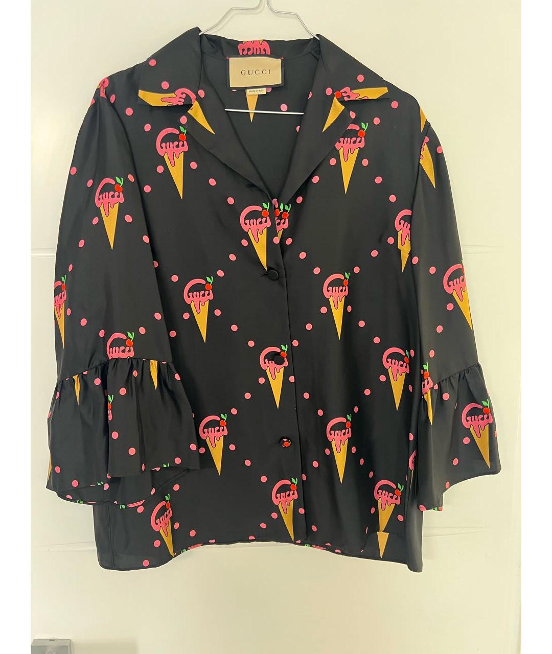 GUCCI Черный шелковый костюм с брюками, фото 8