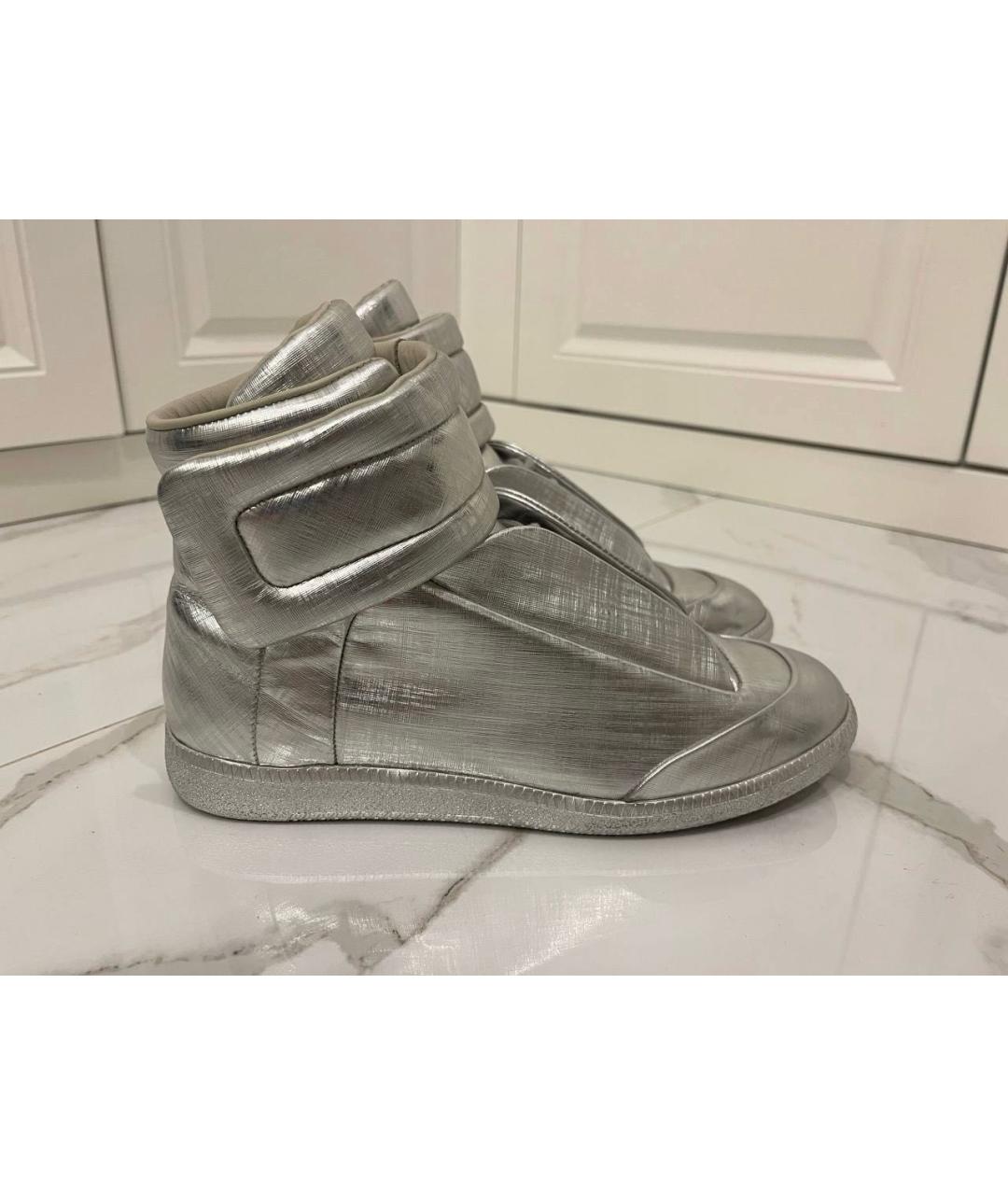 MAISON MARGIELA Серебряные высокие кроссовки / кеды, фото 6