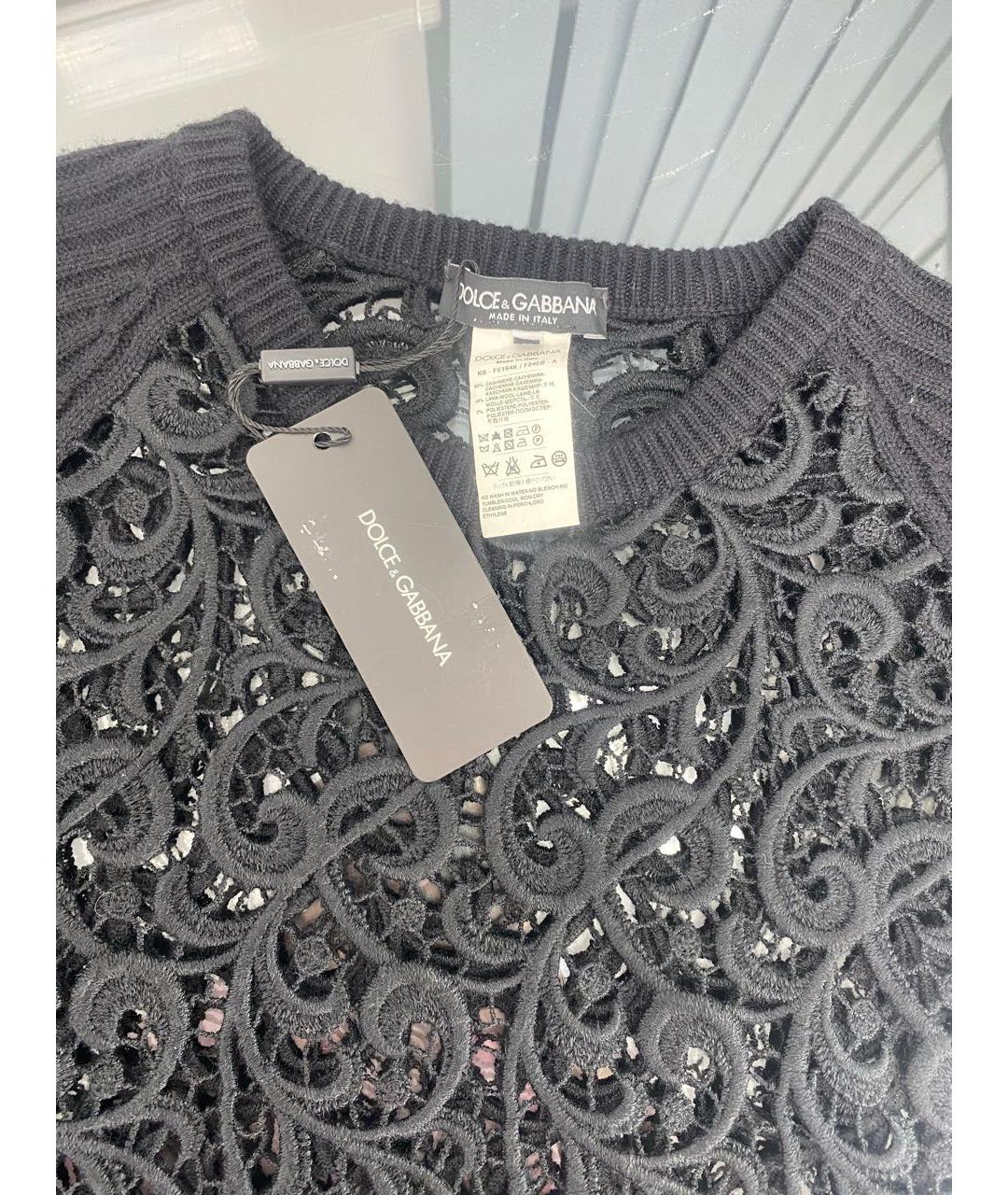DOLCE&GABBANA Черный кашемировый джемпер / свитер, фото 3
