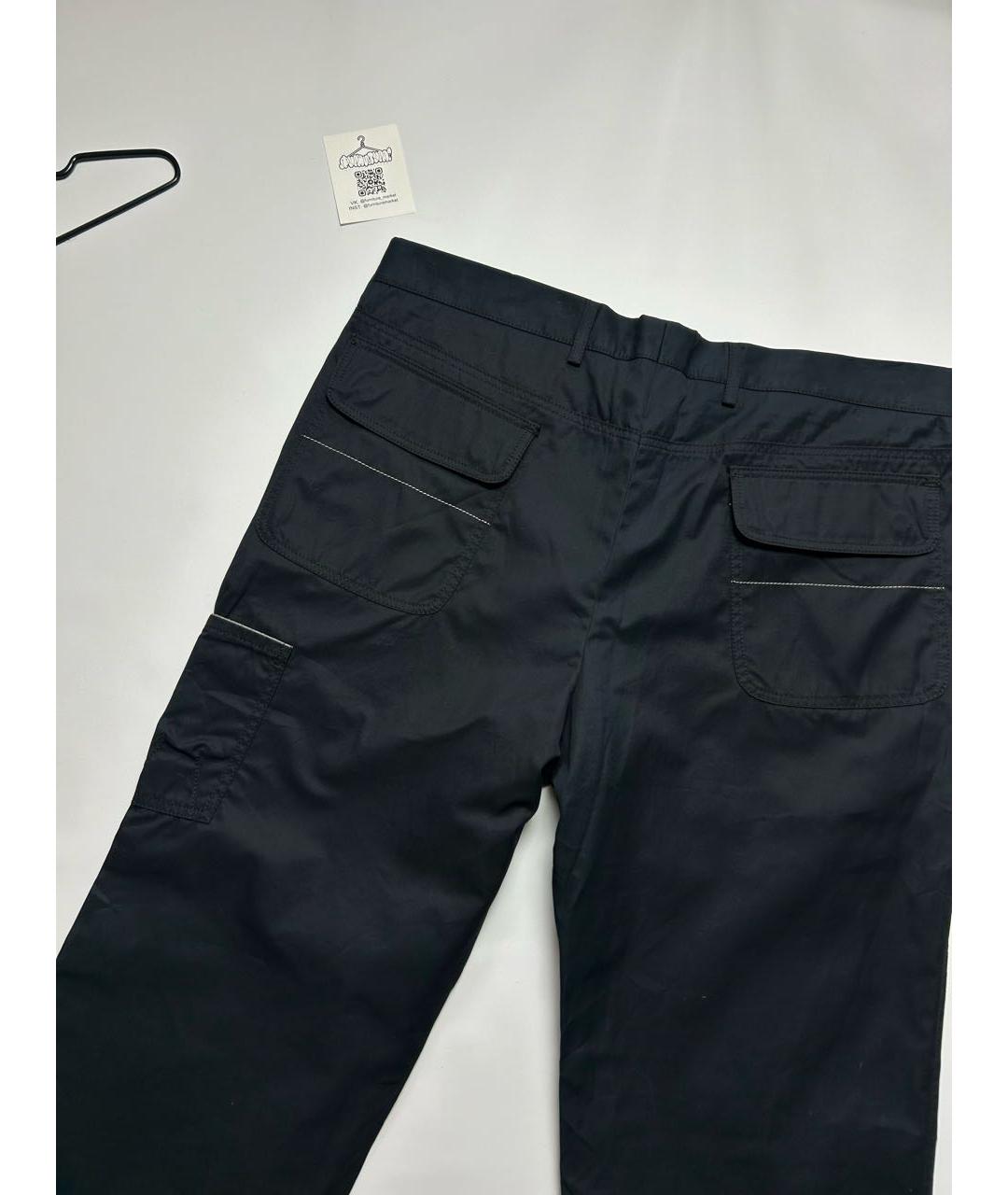 BRUNELLO CUCINELLI Черные хлопковые повседневные брюки, фото 2