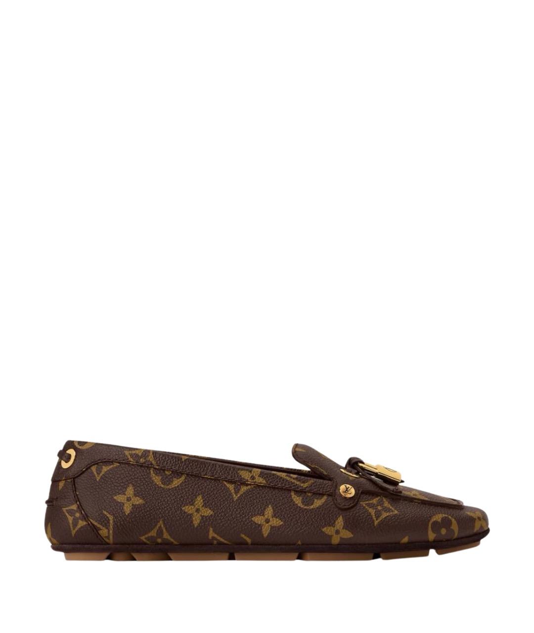 LOUIS VUITTON Коричневые кожаные мокасины, фото 1