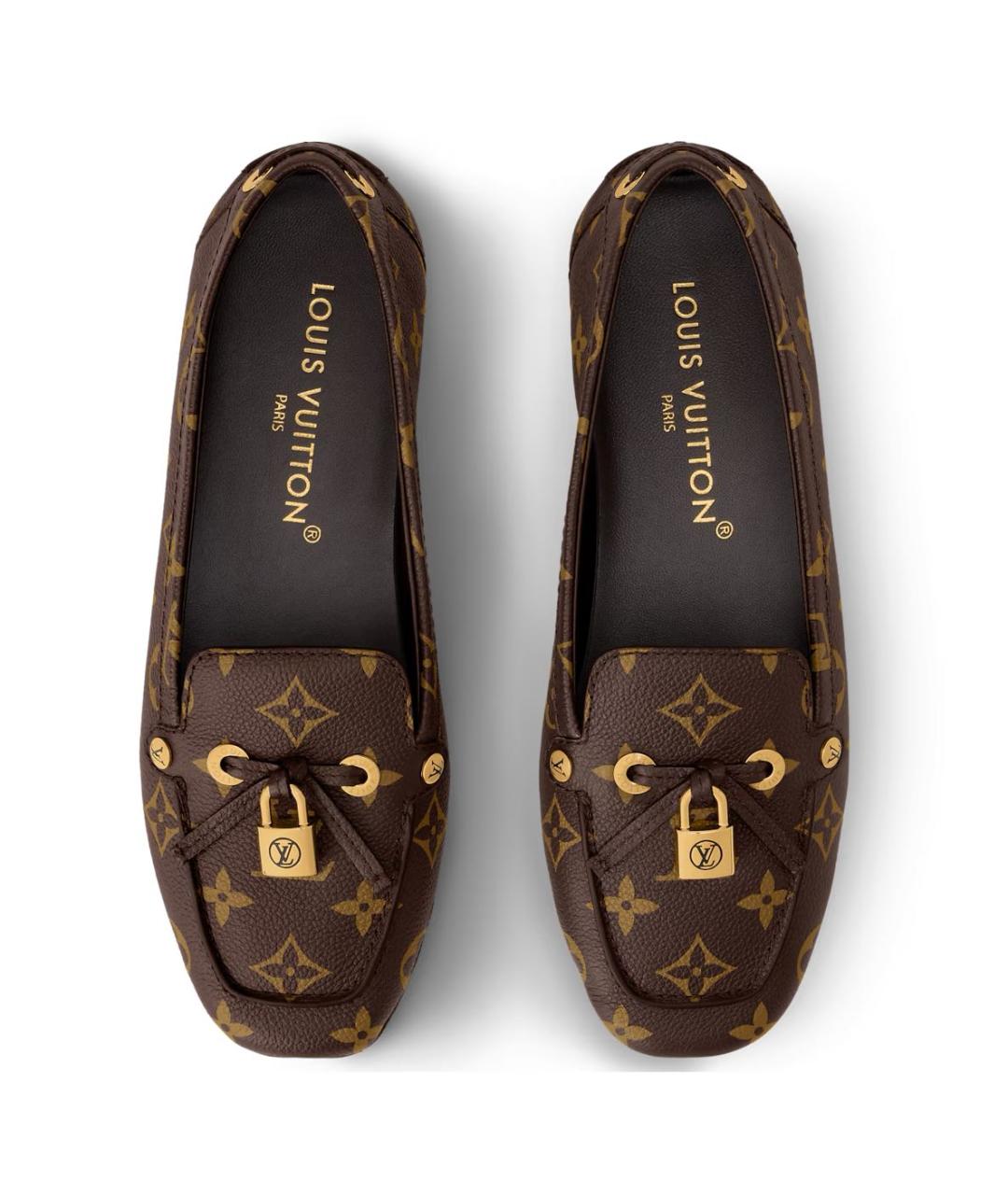 LOUIS VUITTON Коричневые кожаные мокасины, фото 4