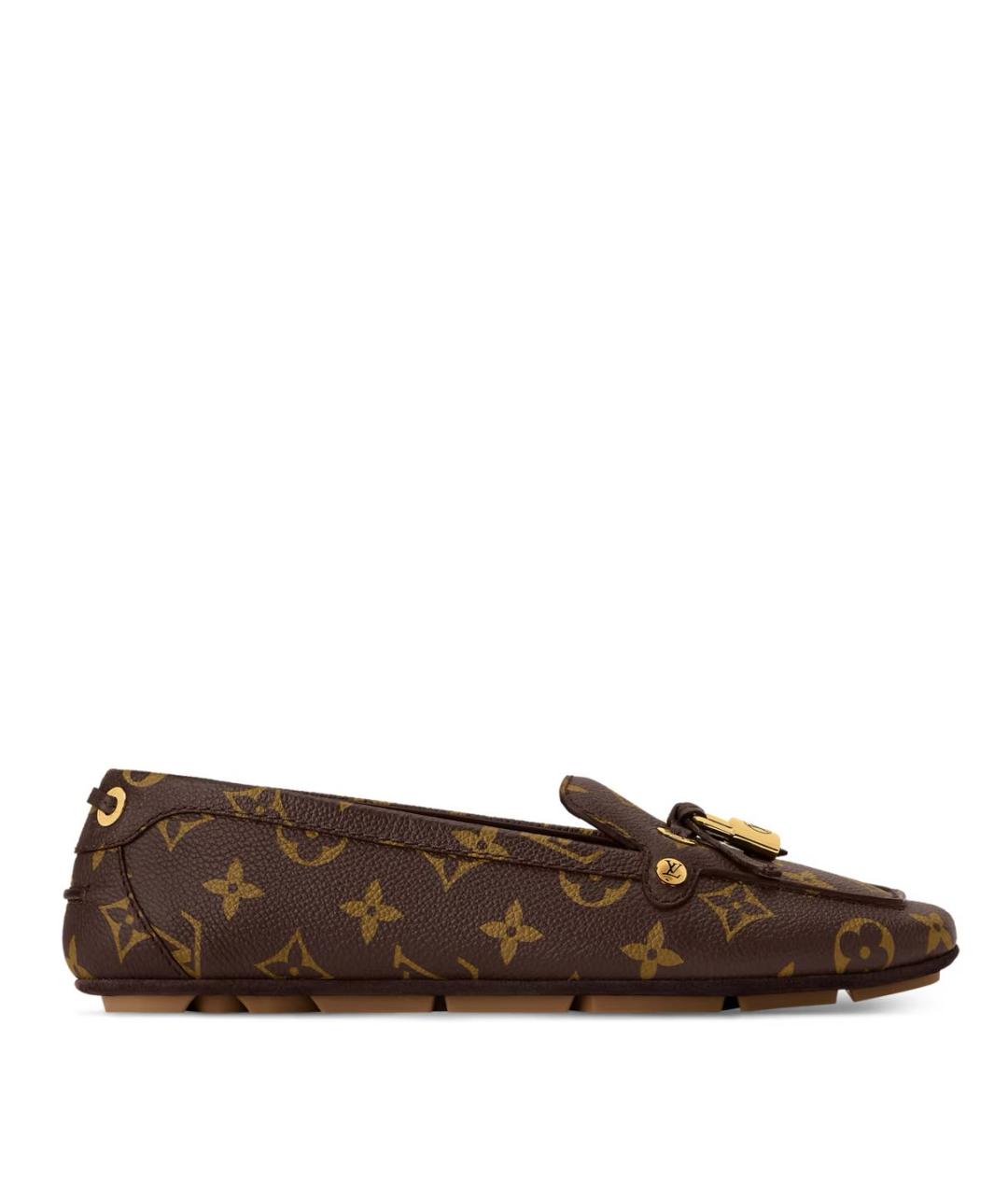 LOUIS VUITTON Коричневые кожаные мокасины, фото 8