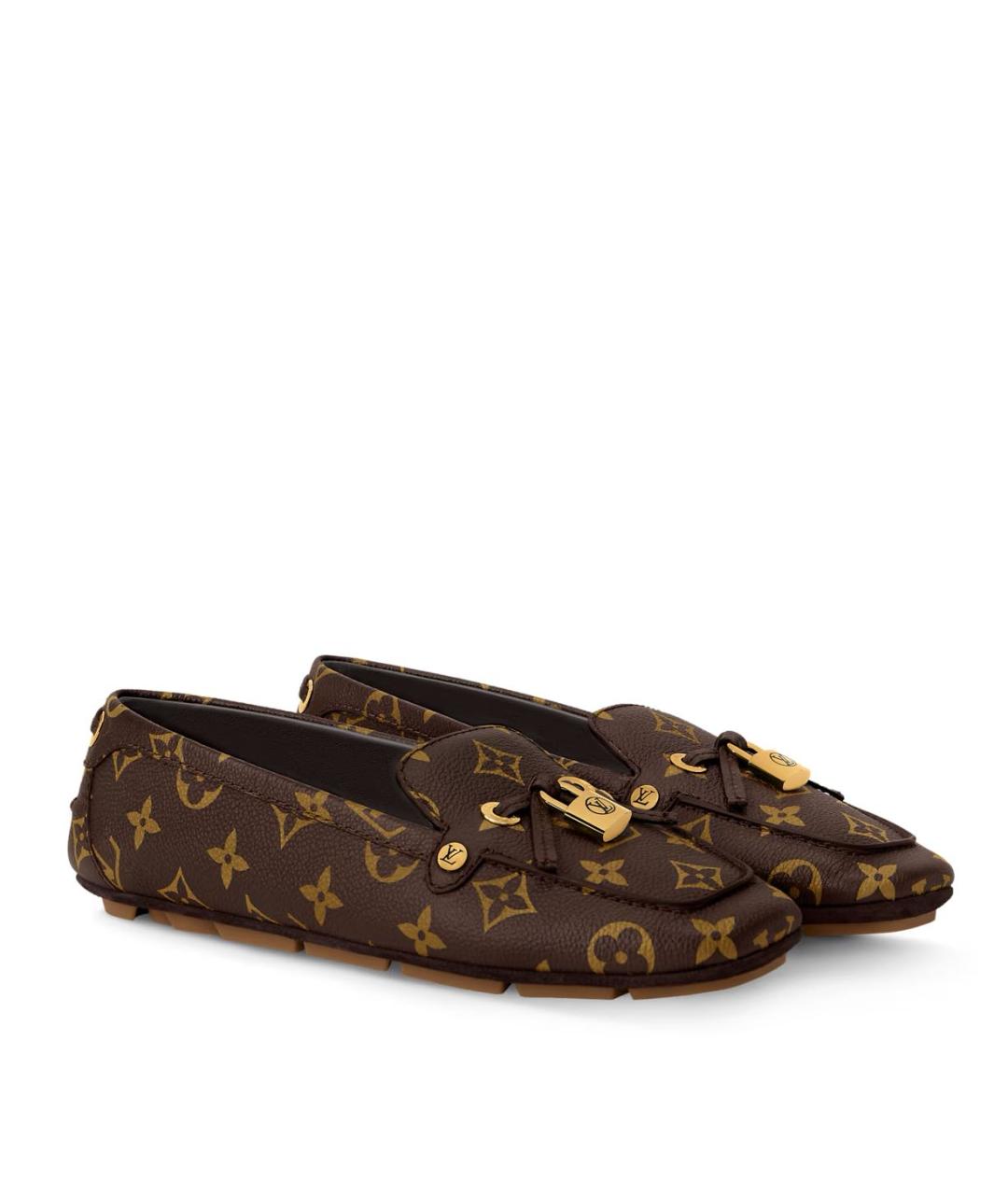 LOUIS VUITTON Коричневые кожаные мокасины, фото 3