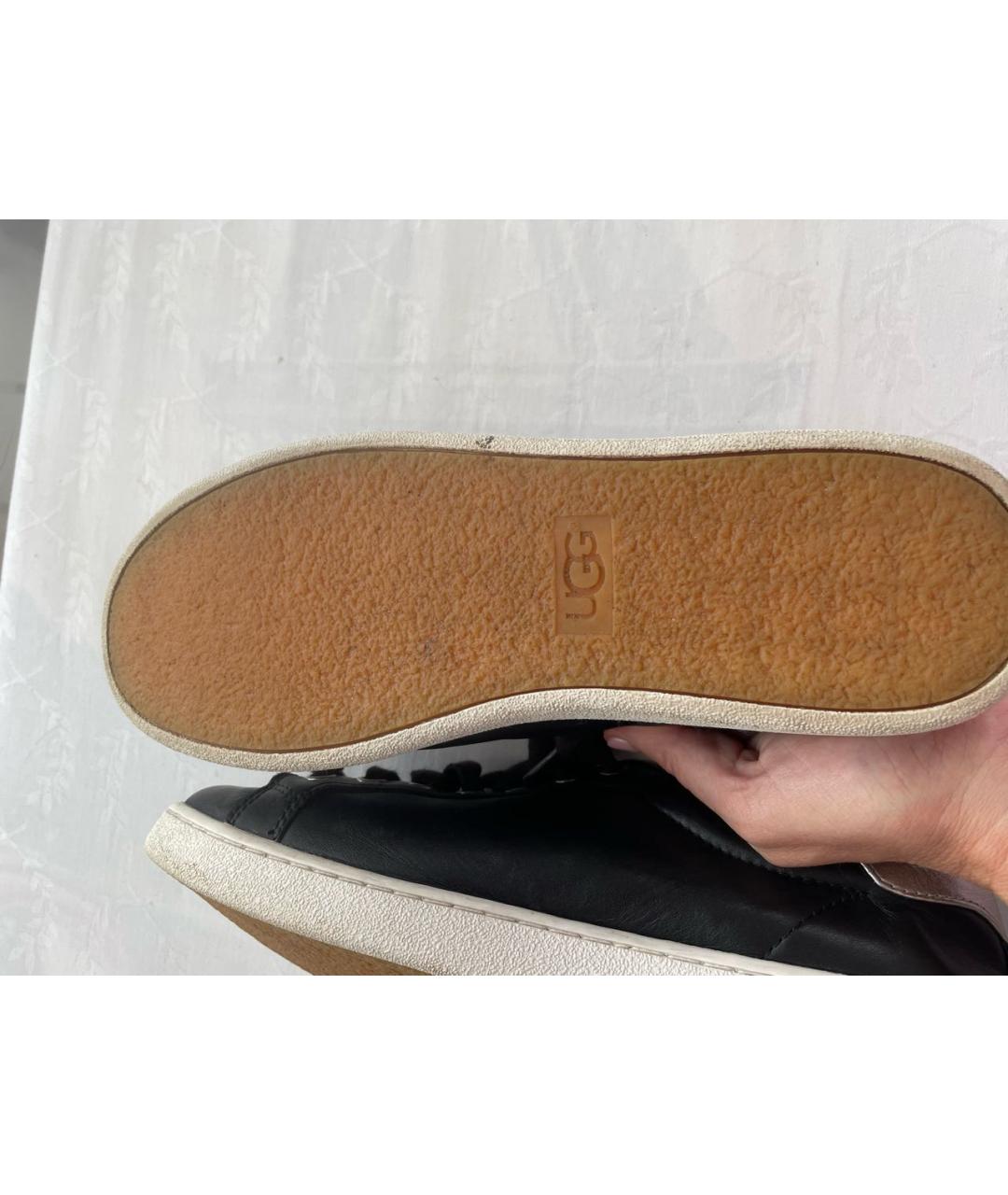 UGG AUSTRALIA Черные кожаные кеды, фото 6