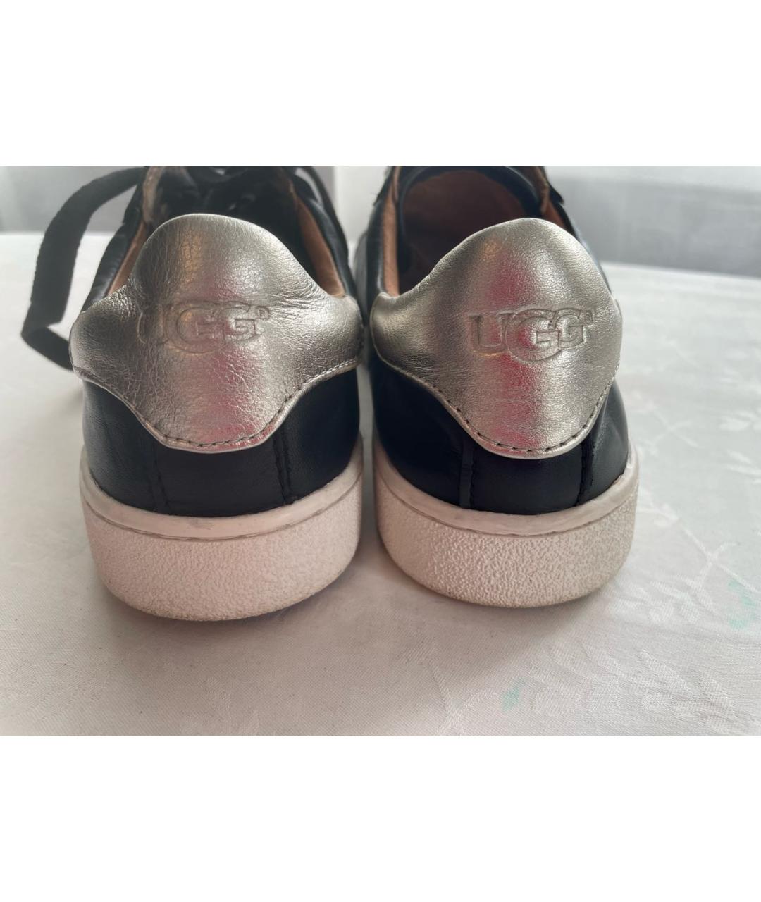UGG AUSTRALIA Черные кожаные кеды, фото 4
