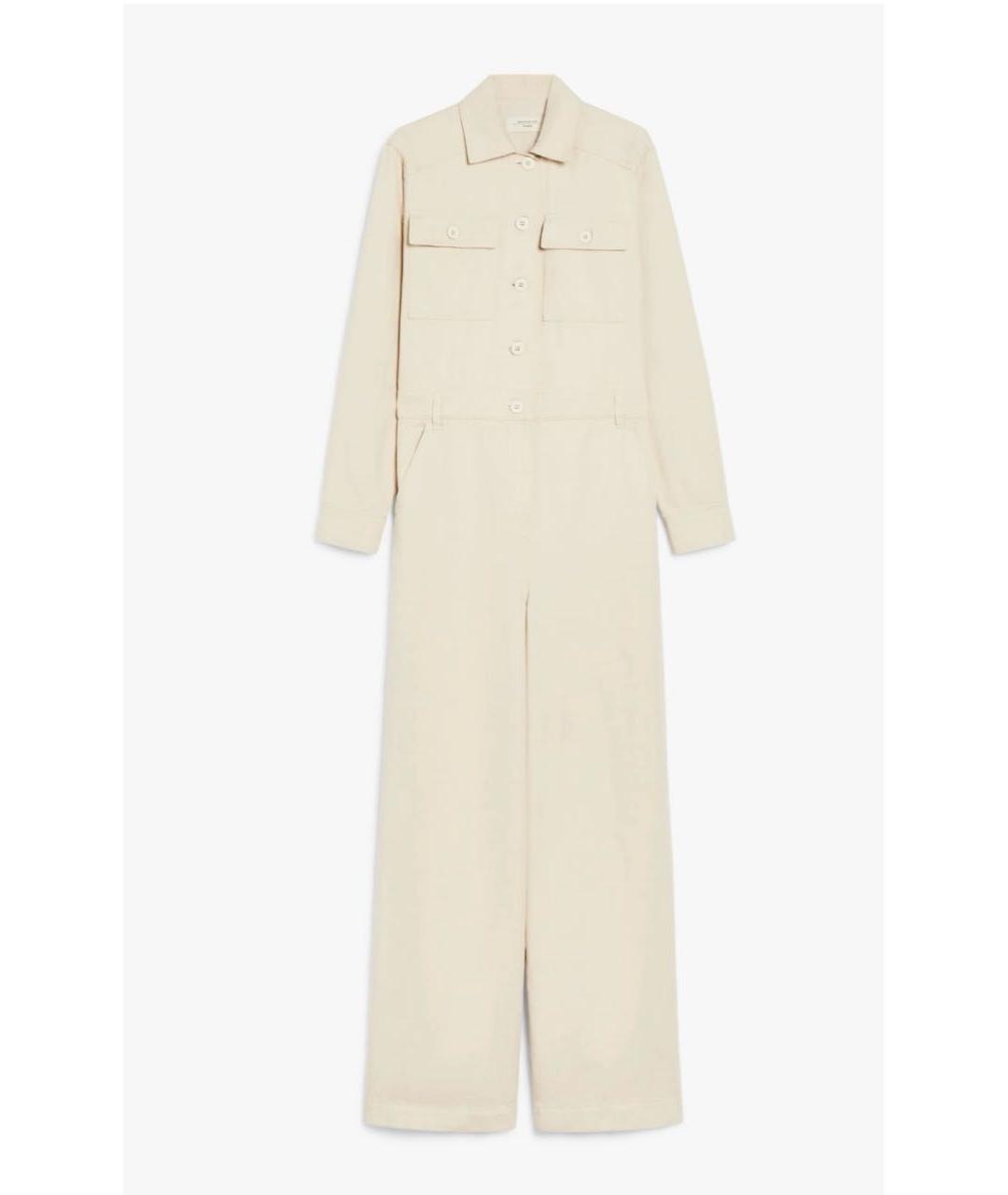 WEEKEND MAX MARA Бежевый хлопковый комбинезон, фото 8