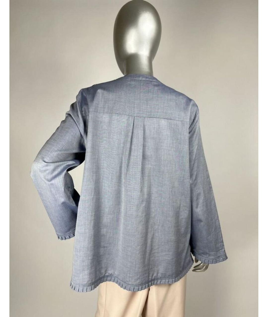 'S MAX MARA Голубая хлопковая рубашка, фото 2