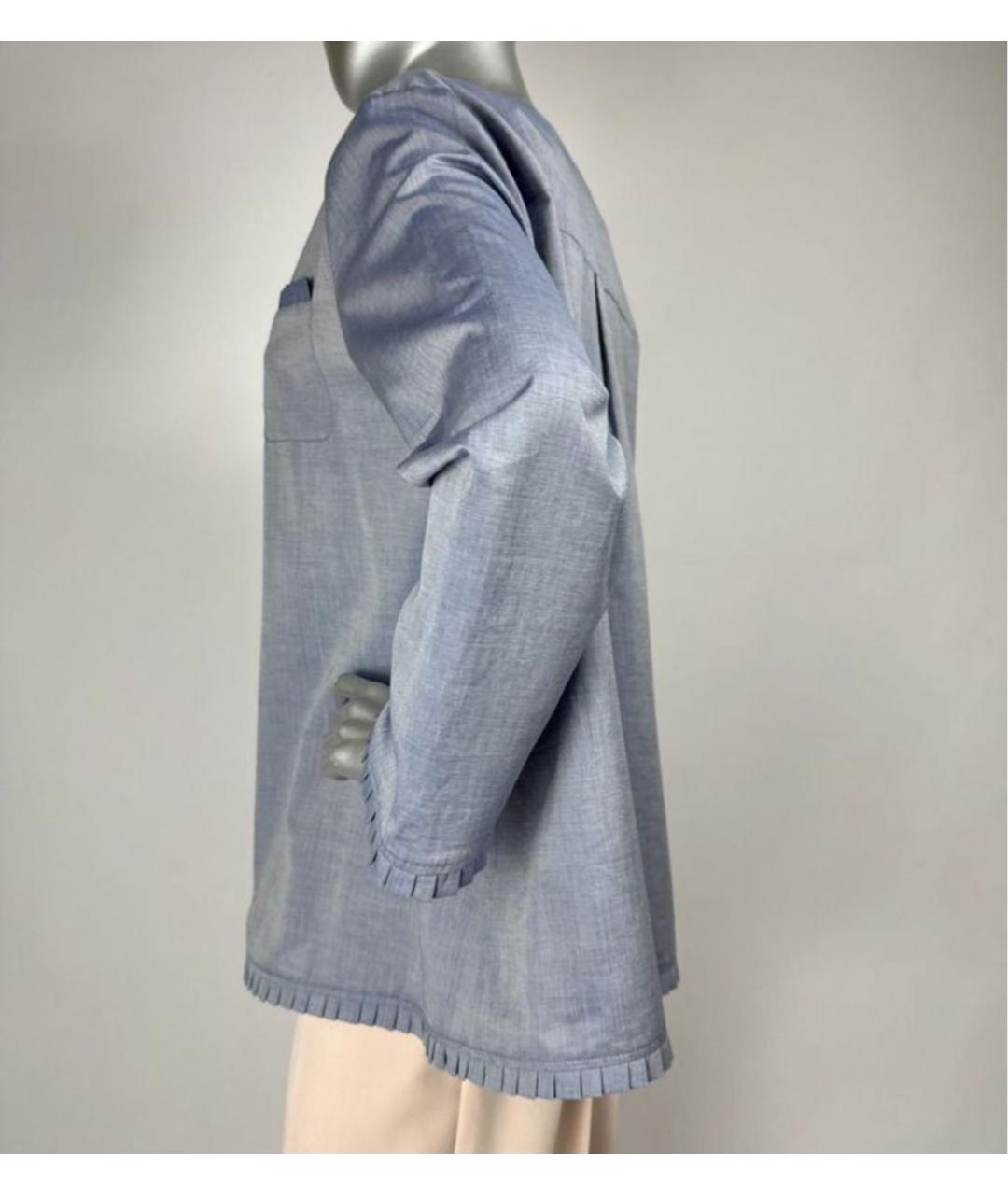 'S MAX MARA Голубая хлопковая рубашка, фото 5