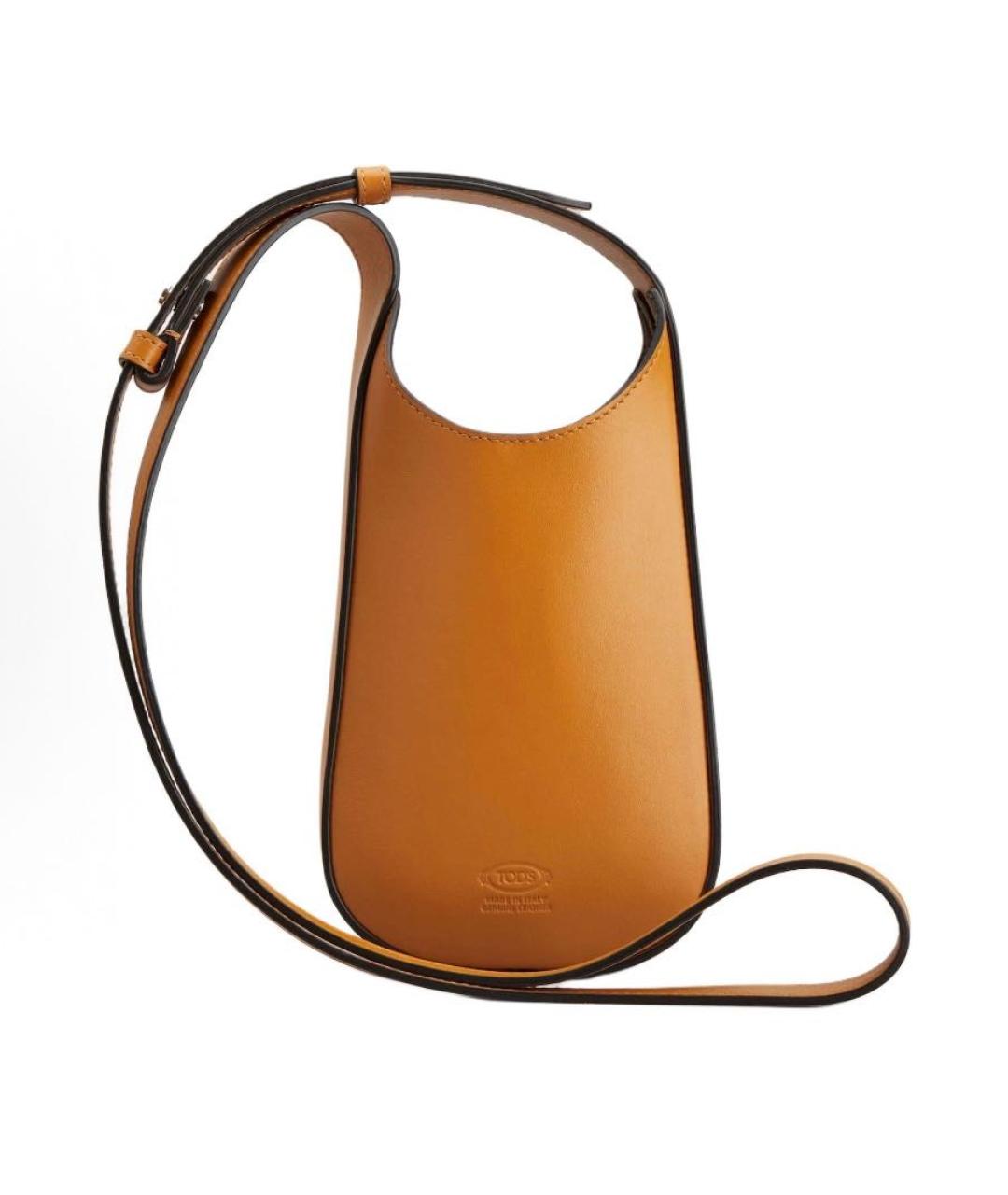 TOD'S Горчичная кожаная сумка через плечо, фото 2