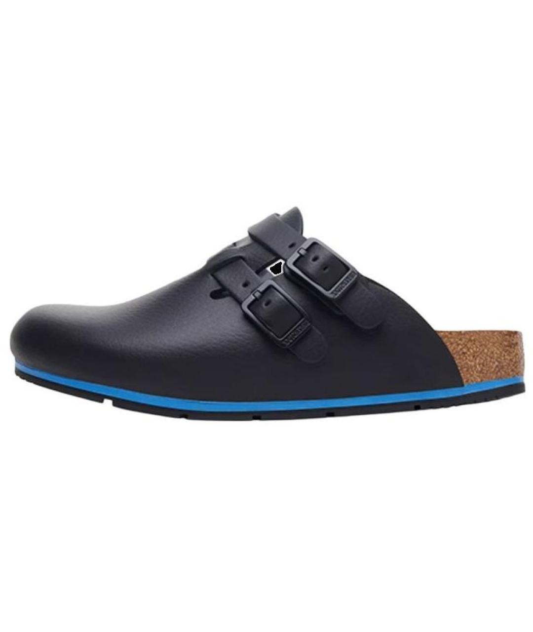 BIRKENSTOCK Черные кожаные мюли, фото 2