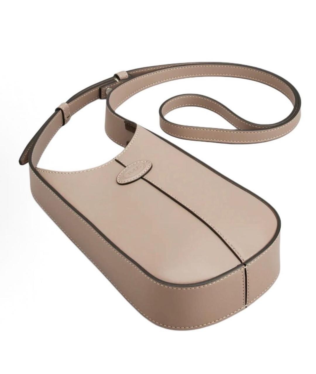TOD'S Бежевая кожаная сумка через плечо, фото 3
