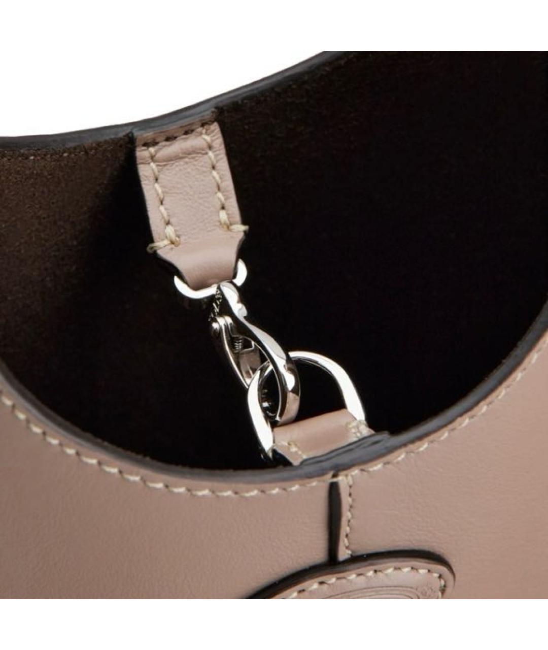 TOD'S Бежевая кожаная сумка через плечо, фото 4