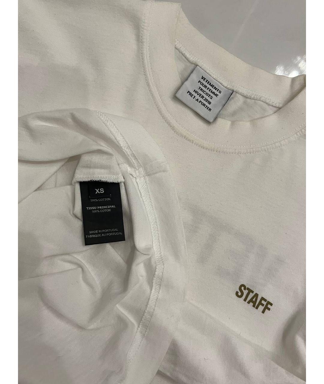 VETEMENTS Белая хлопковая футболка, фото 4