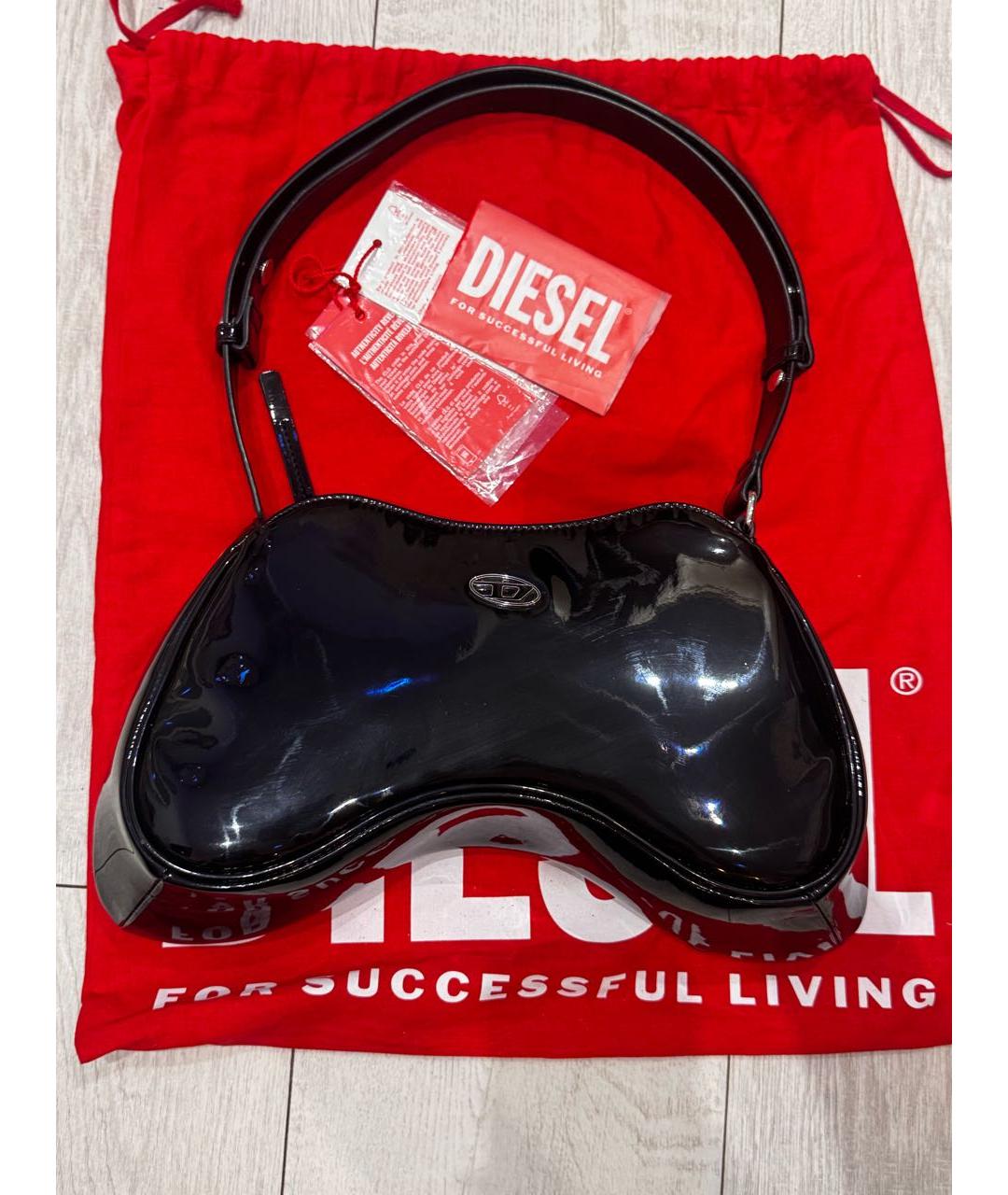 DIESEL Черная сумка с короткими ручками из искусственной кожи, фото 8