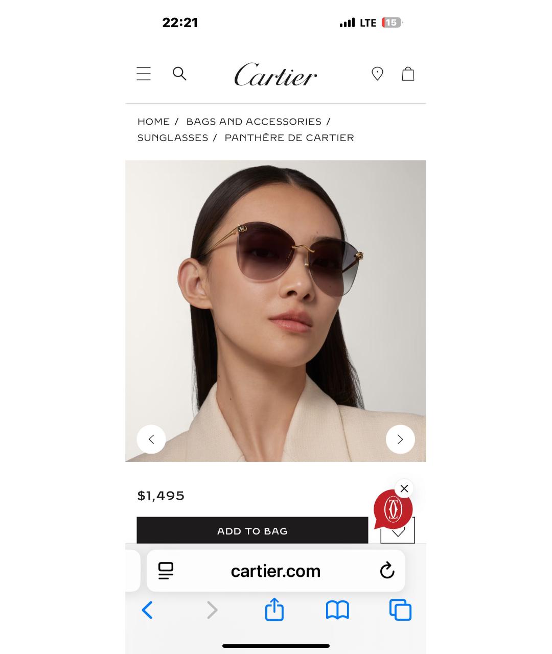 CARTIER Коричневые металлические солнцезащитные очки, фото 3