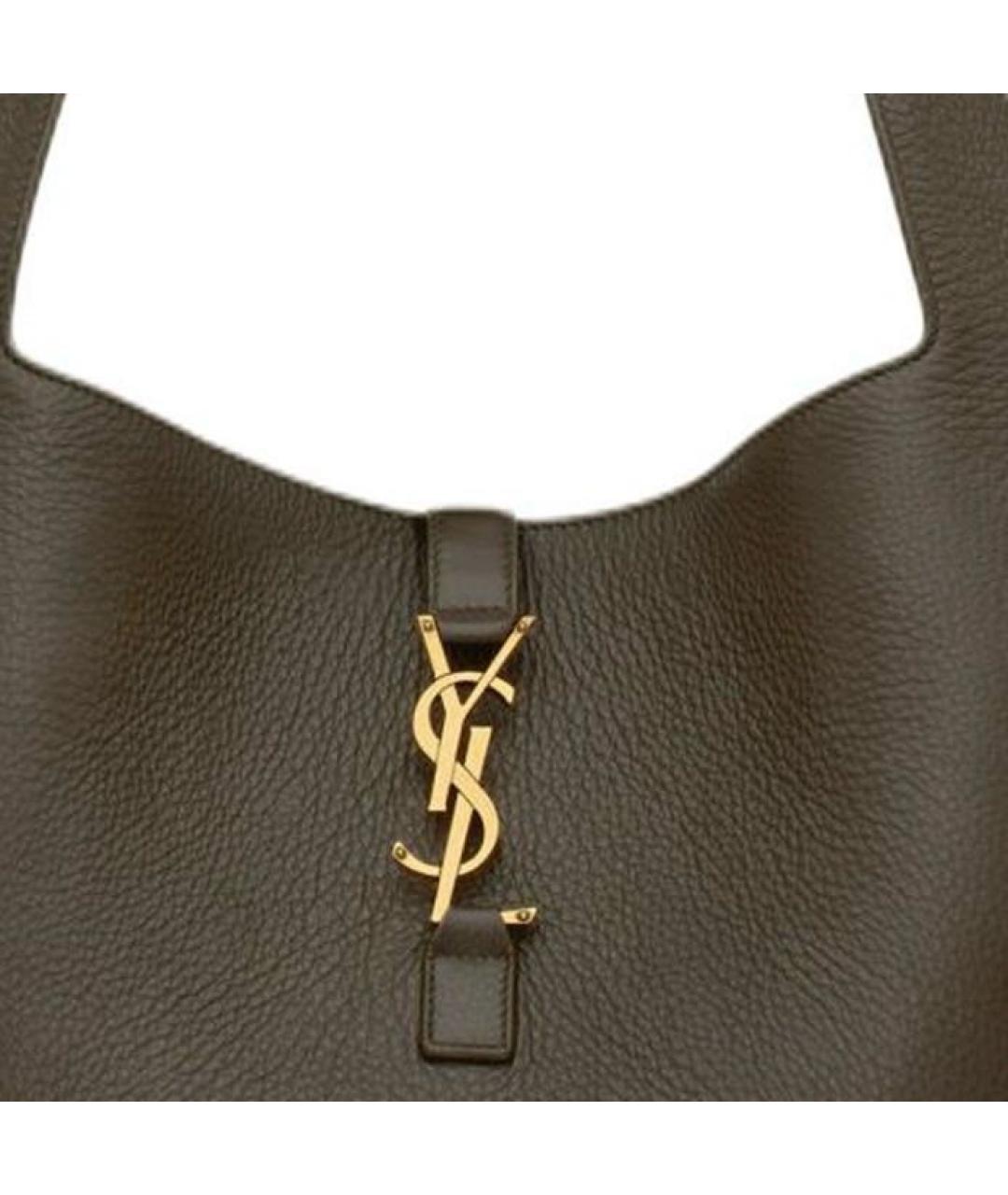 SAINT LAURENT Черная кожаная сумка тоут, фото 4