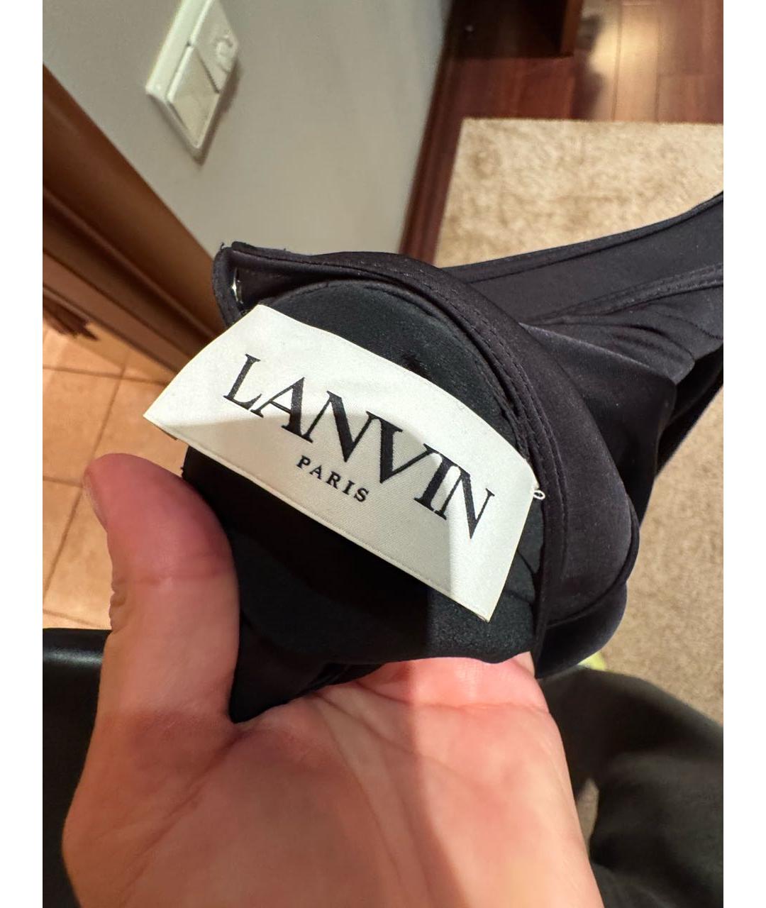 LANVIN Черное полиэстеровое вечернее платье, фото 5