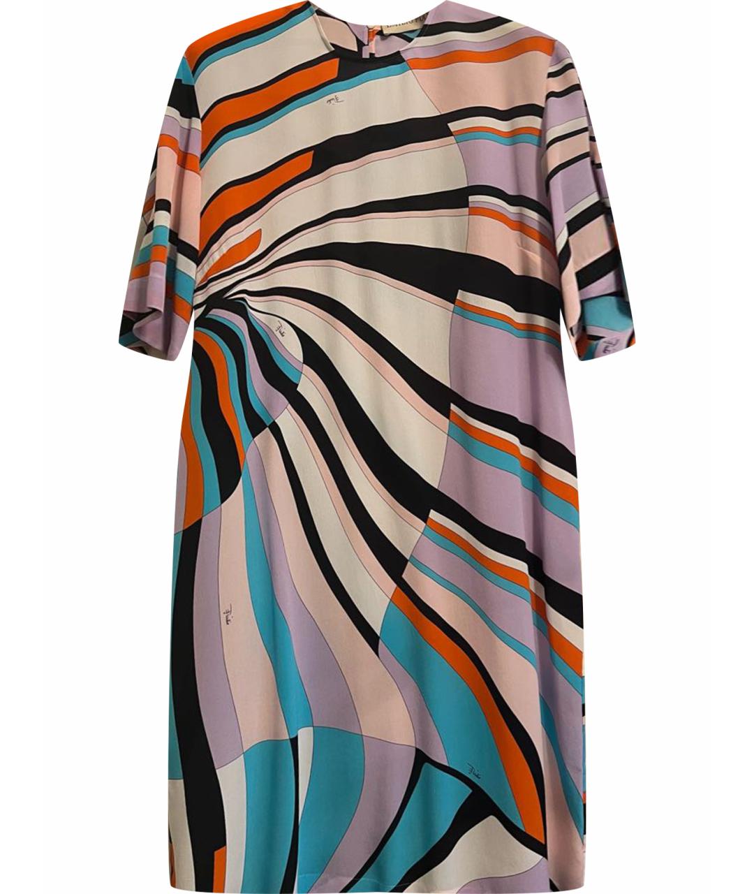 EMILIO PUCCI Мульти шелковое коктейльное платье, фото 1