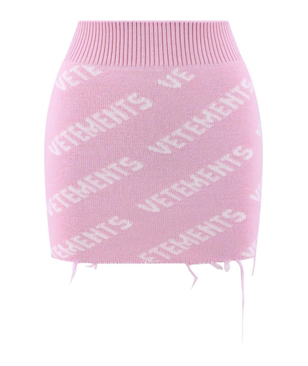 VETEMENTS Розовый шерстяной костюм с юбками, фото 2