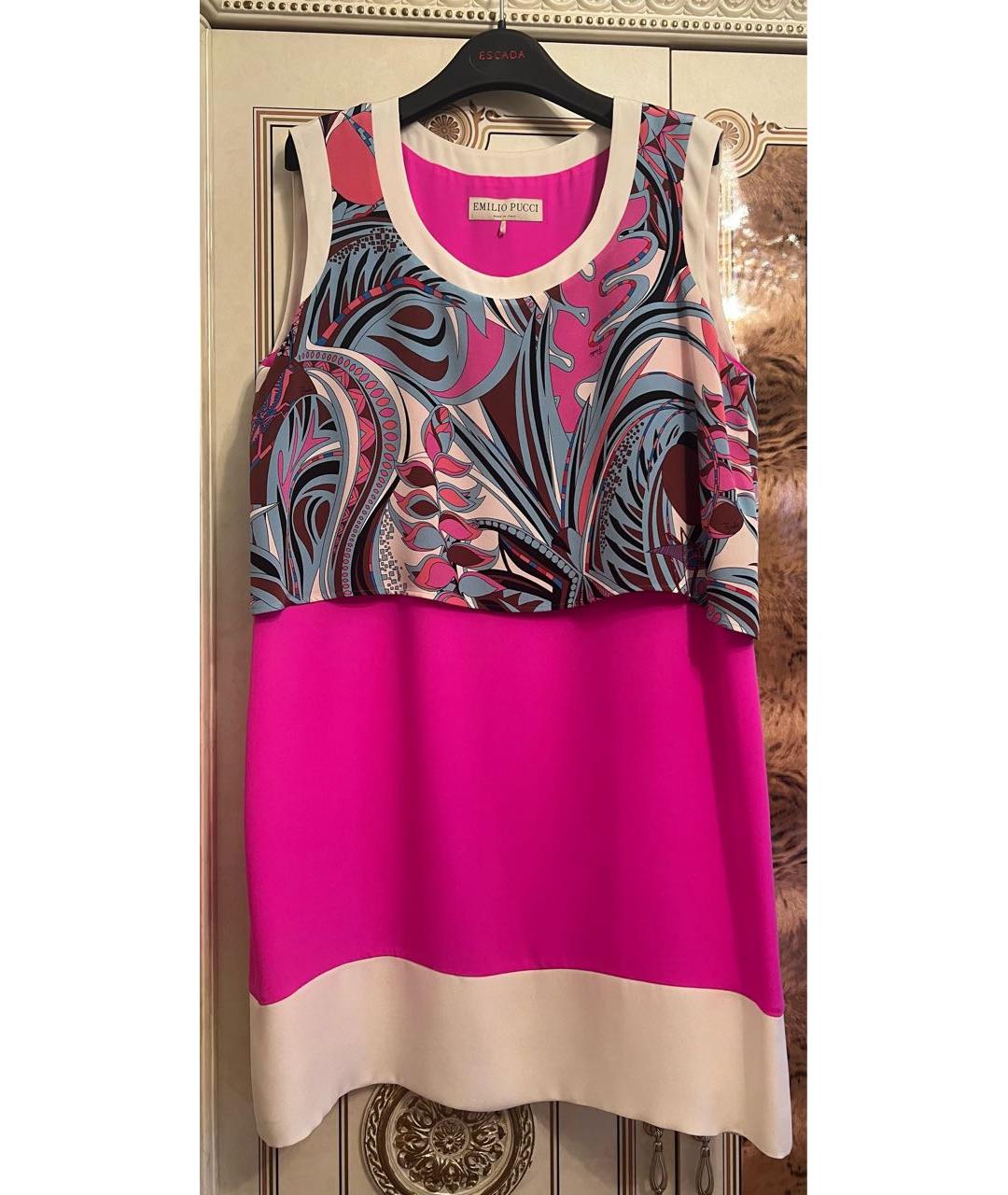 EMILIO PUCCI Розовое шелковое коктейльное платье, фото 5
