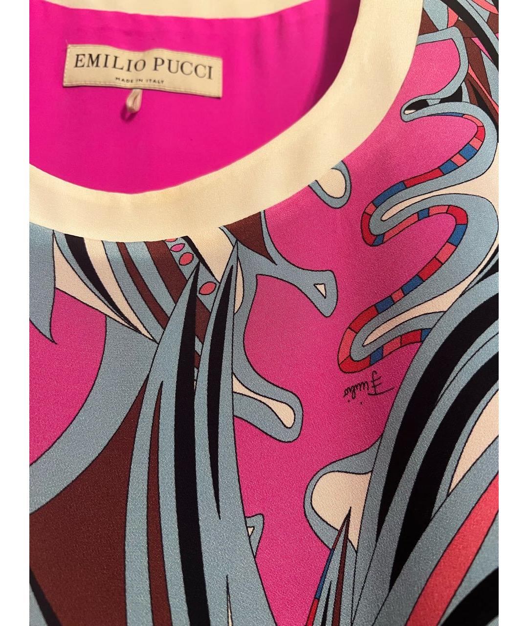 EMILIO PUCCI Розовое шелковое коктейльное платье, фото 2