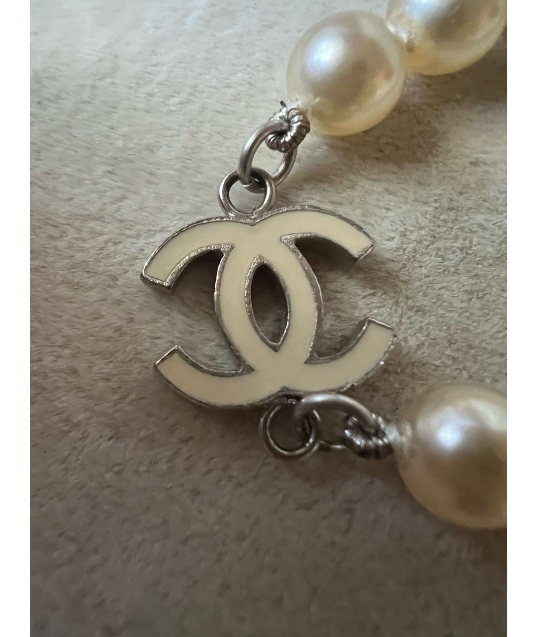 CHANEL Белое жемчужное колье, фото 3