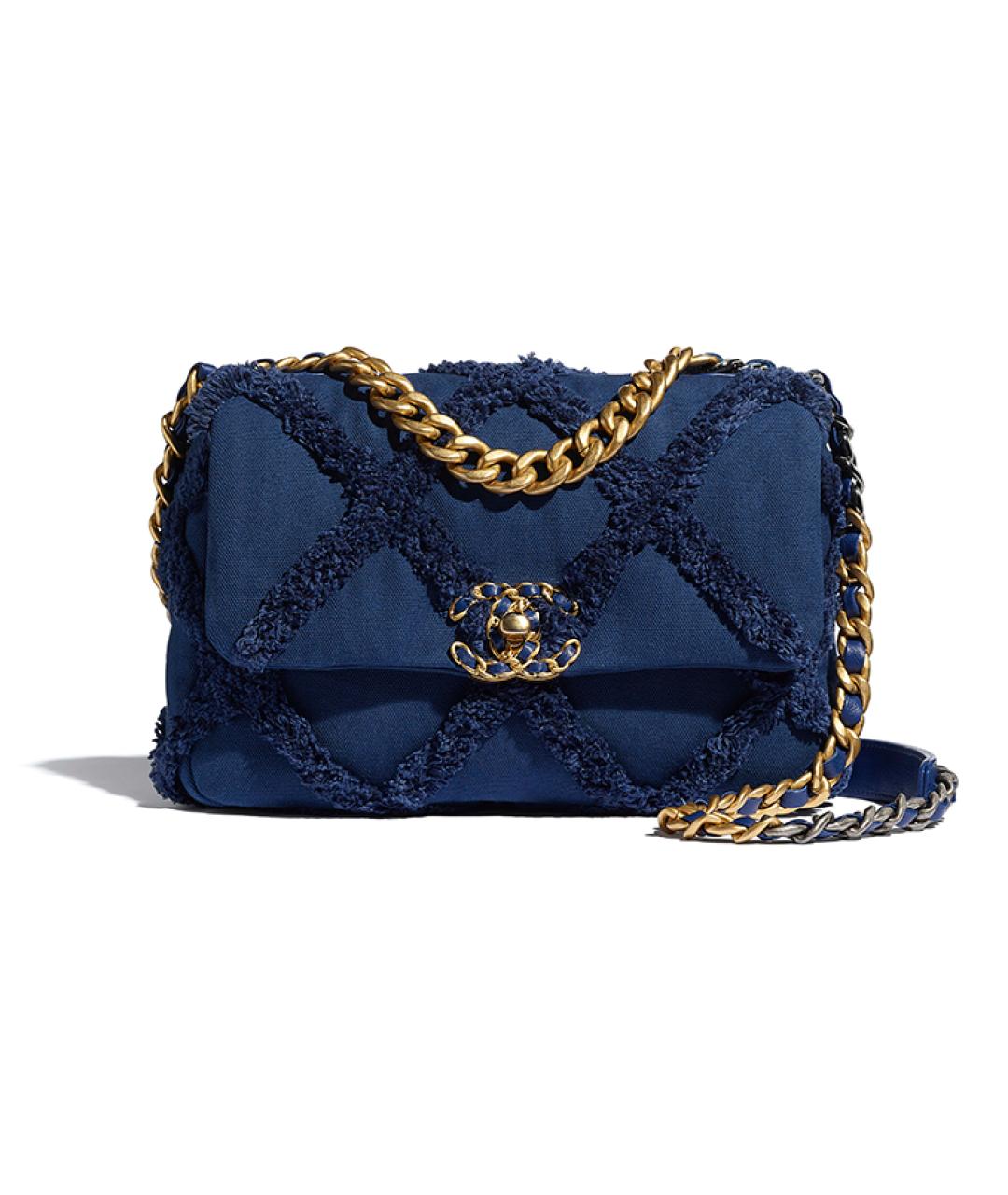CHANEL Темно-синяя тканевая сумка через плечо, фото 2