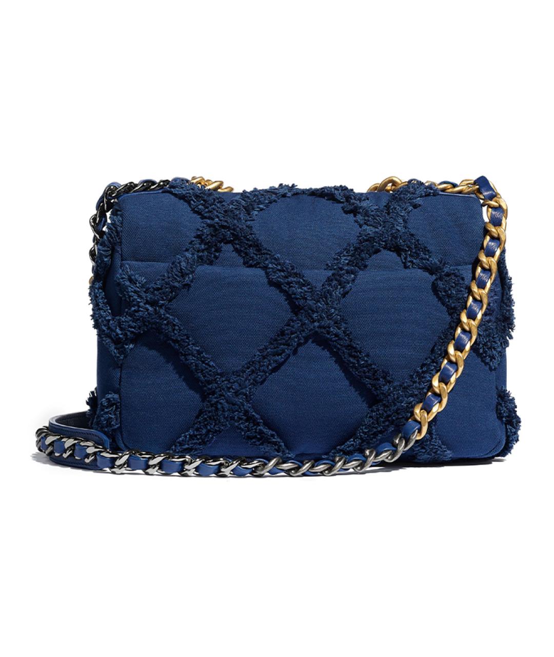 CHANEL Темно-синяя тканевая сумка через плечо, фото 3