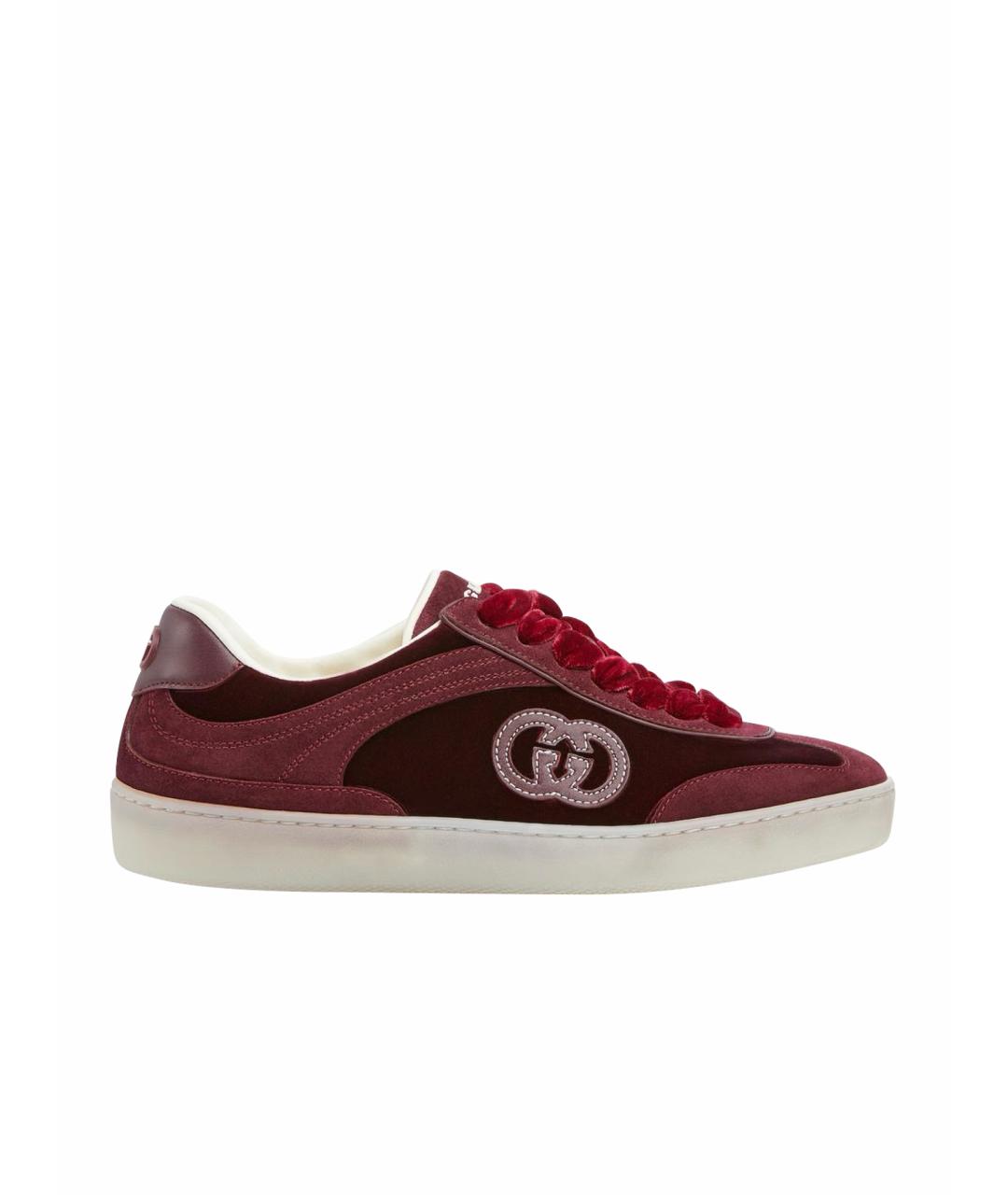 GUCCI Бордовые кеды, фото 1