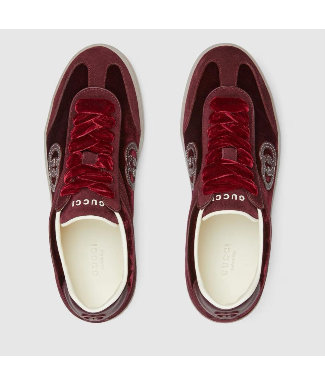 GUCCI Бордовые кеды, фото 5