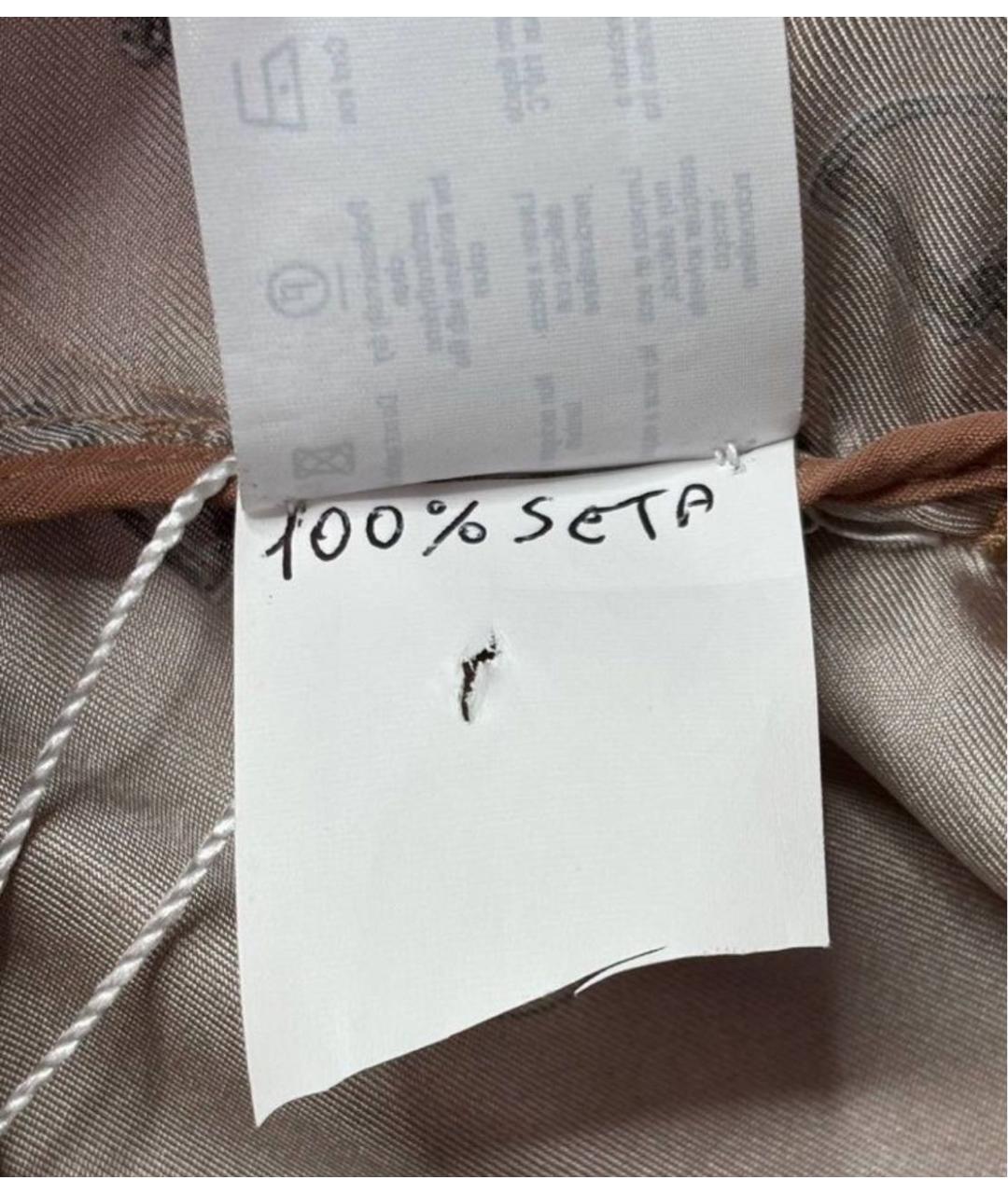 MAX MARA Бежевое шелковое повседневное платье, фото 3