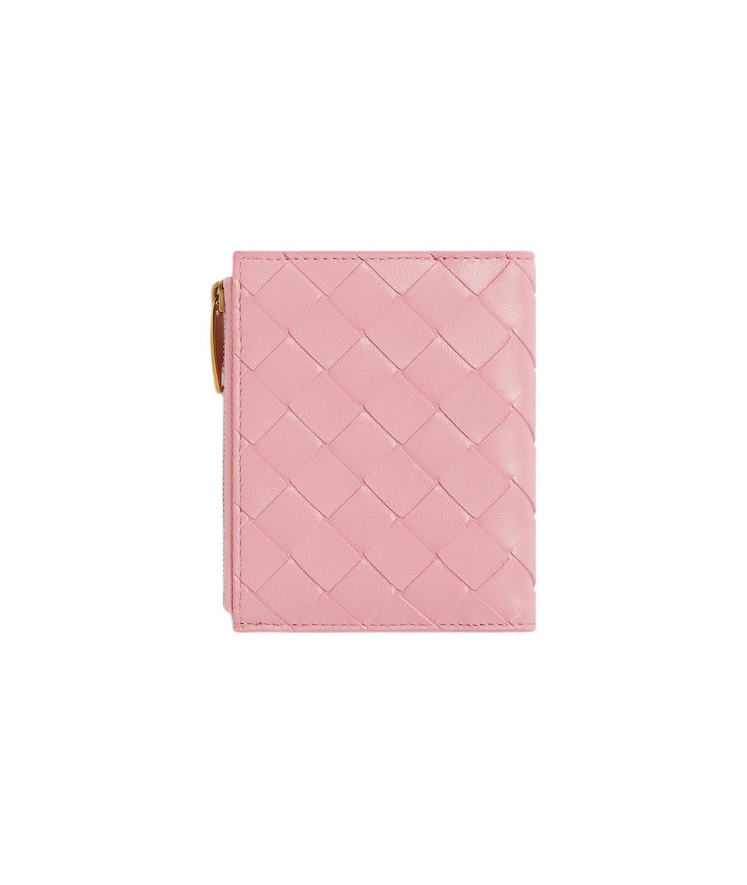 BOTTEGA VENETA Розовый кожаный кошелек, фото 2