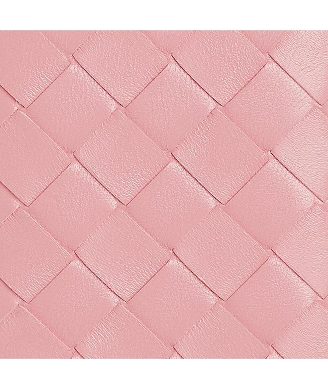 BOTTEGA VENETA Розовый кожаный кошелек, фото 5