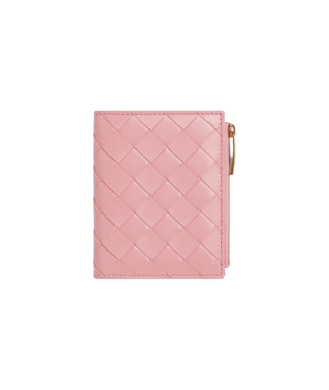 BOTTEGA VENETA Розовый кожаный кошелек, фото 1