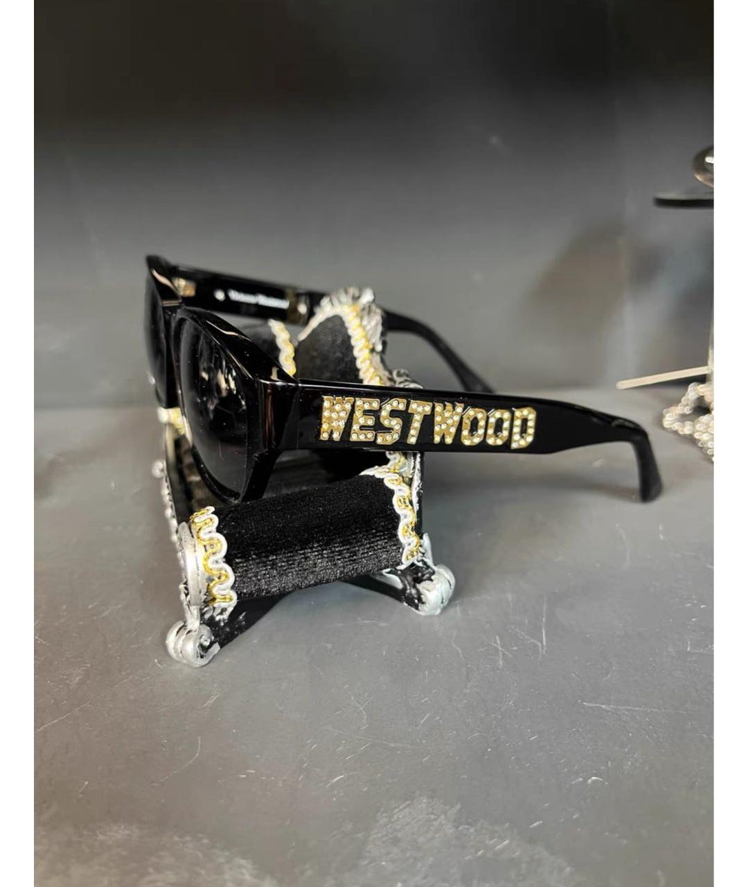 VIVIENNE WESTWOOD Черные пластиковые солнцезащитные очки, фото 2