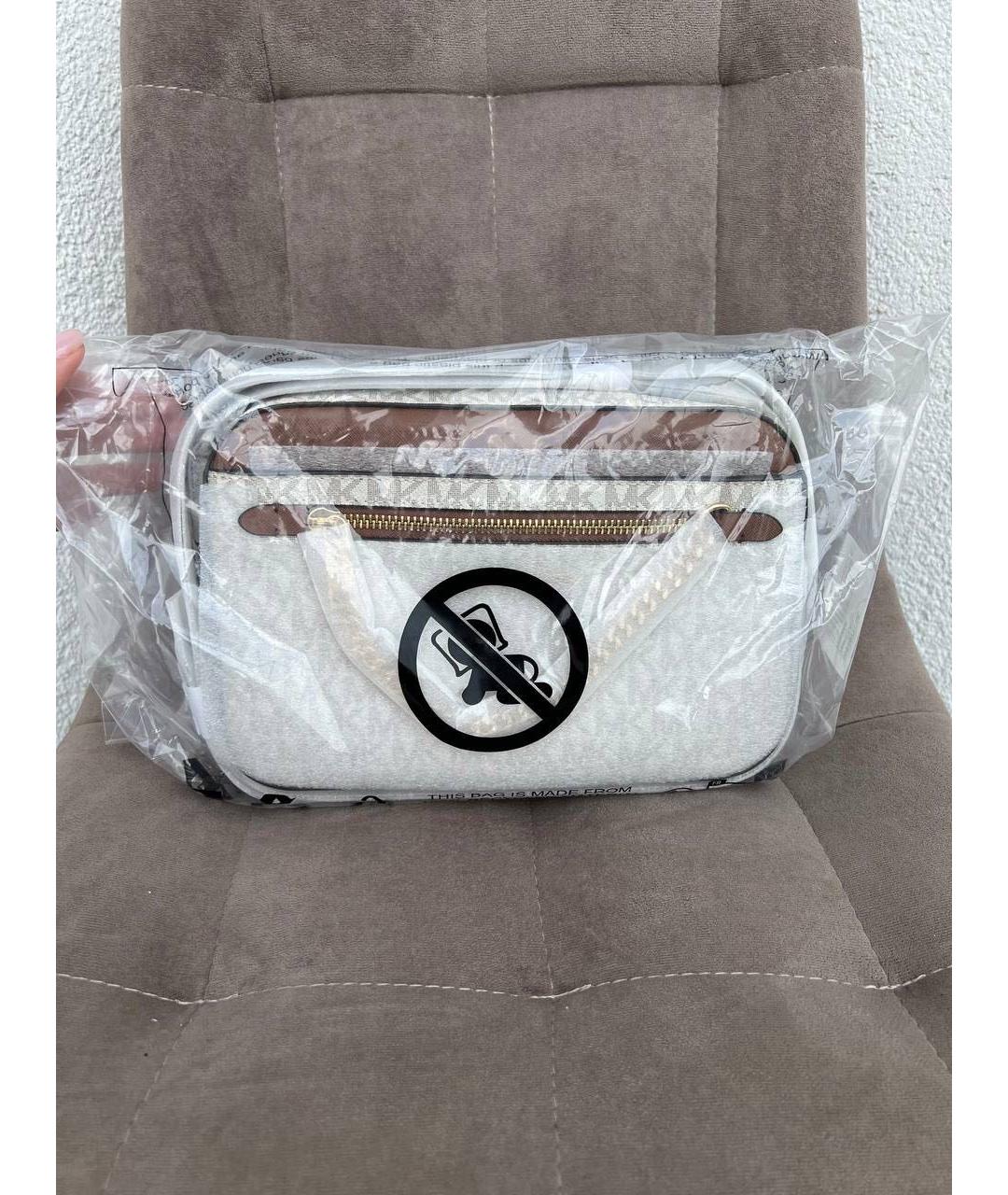 MICHAEL KORS Бежевая сумка через плечо из искусственной кожи, фото 3