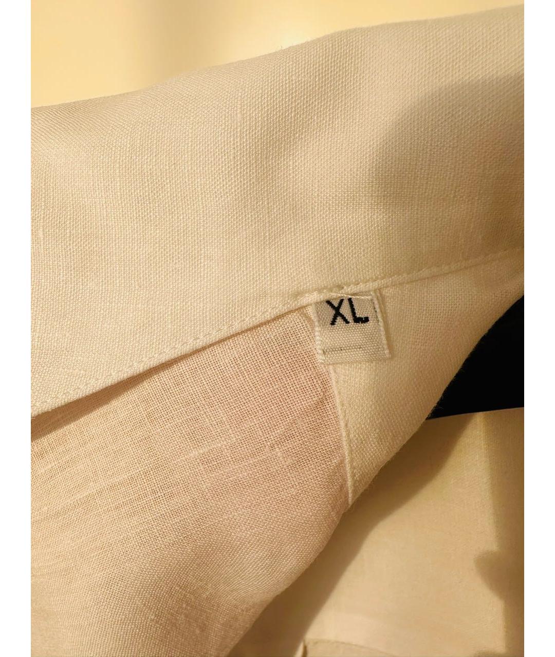 LORO PIANA Белая льняная кэжуал рубашка, фото 4