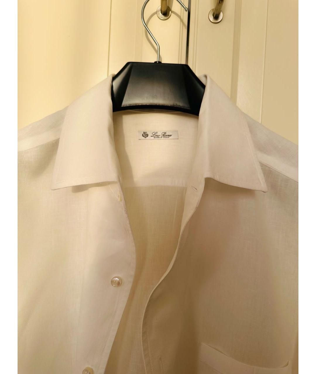 LORO PIANA Белая льняная кэжуал рубашка, фото 2