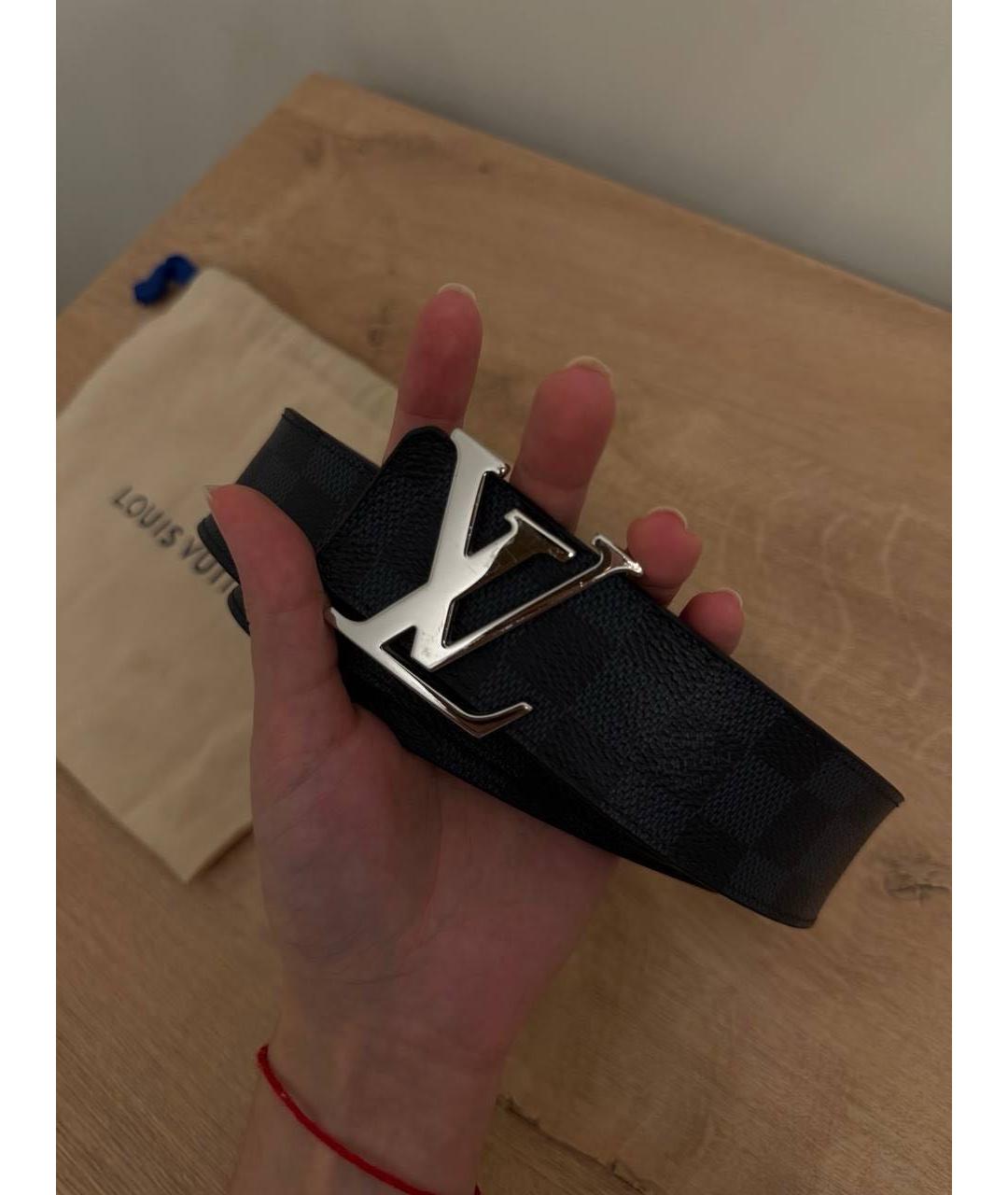 LOUIS VUITTON Темно-синий кожаный ремень, фото 2