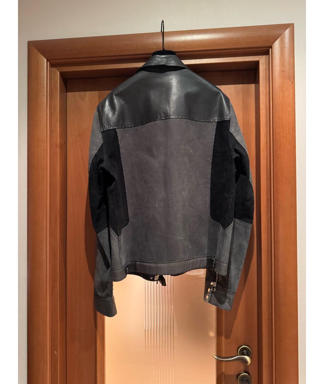 LANVIN Серая кожаная куртка, фото 3