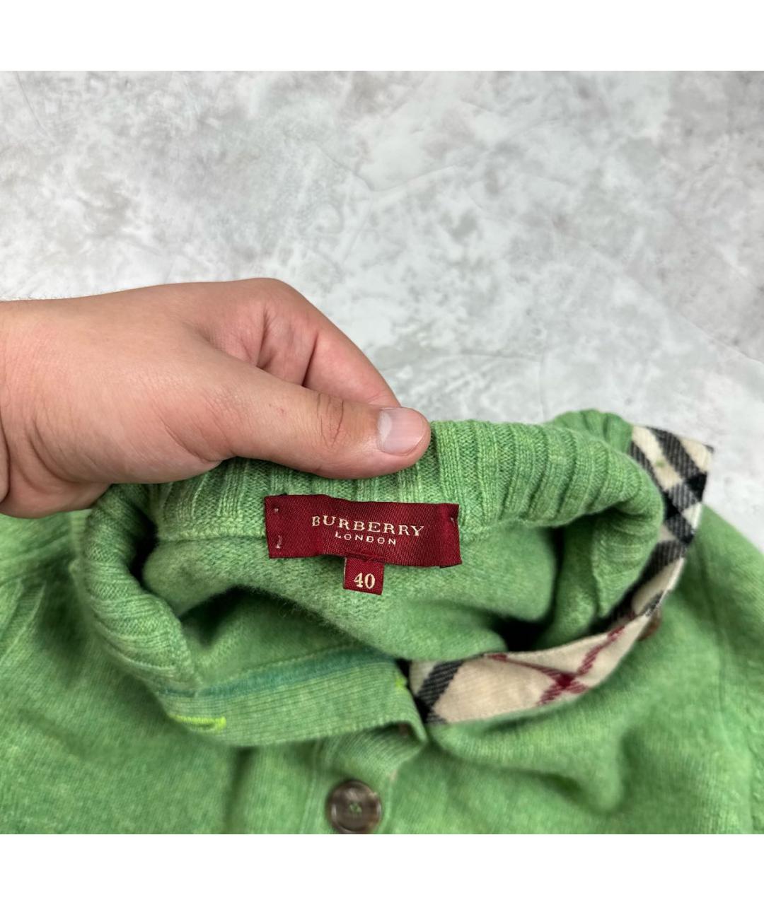 BURBERRY Зеленый джемпер / свитер, фото 4