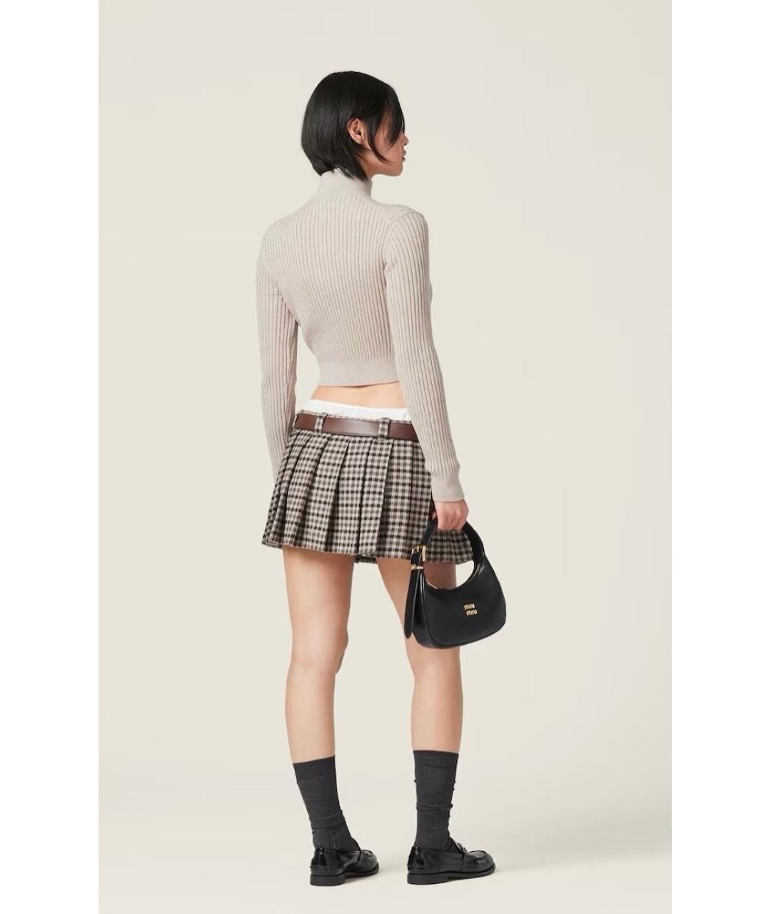 MIU MIU Бежевая хлопковая водолазка, фото 4